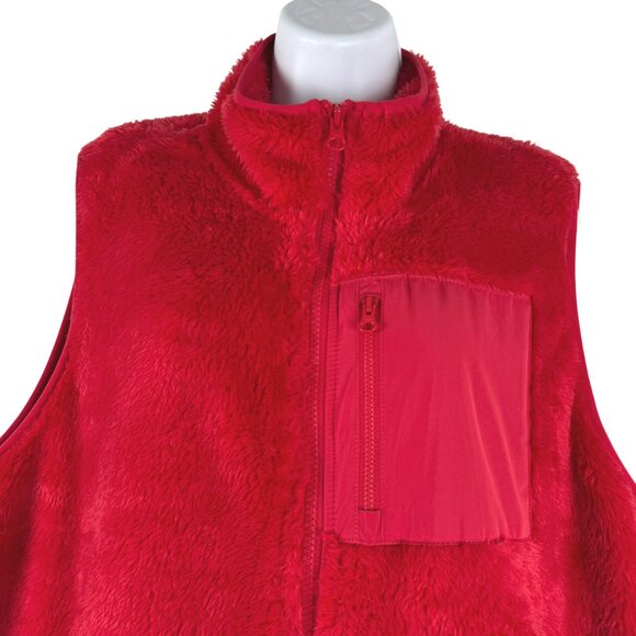 Lands' End Cozy Sherpa Fleece Vest 2X High Pile Fleece Blushed Red CJ-1981 - Picture 3 of 10